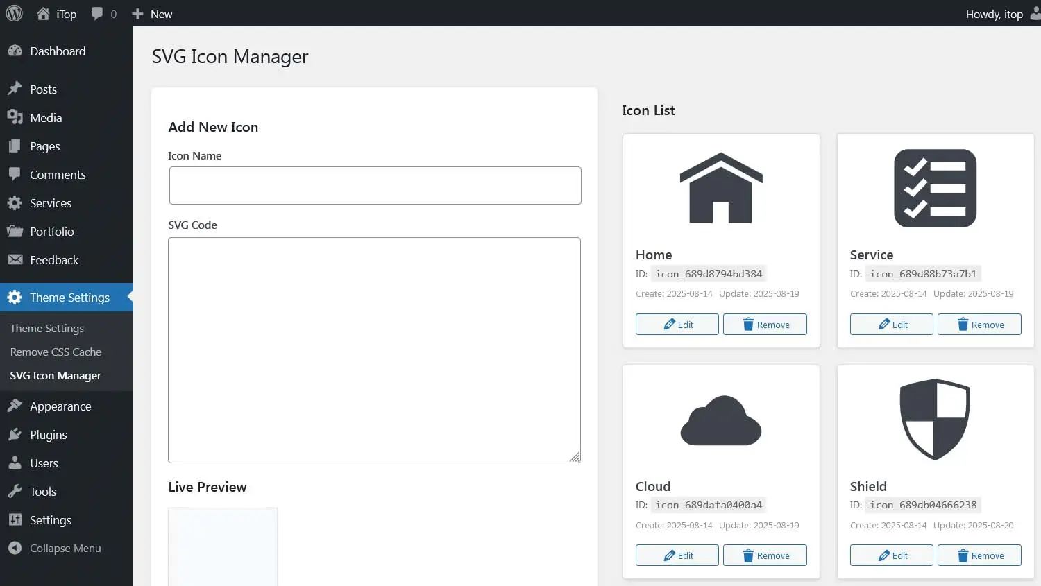 SVG Icon Manager